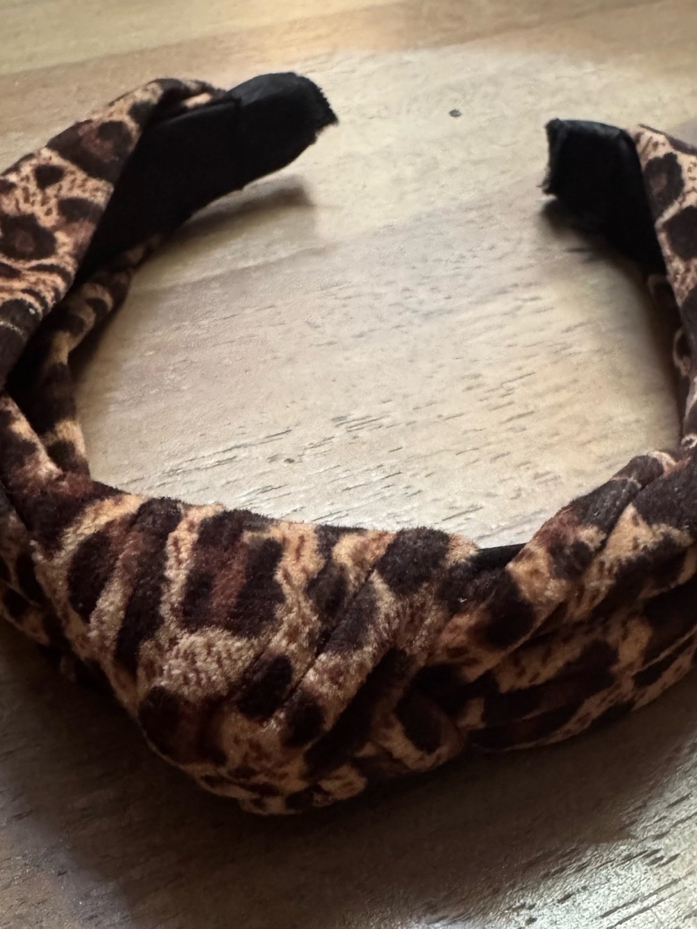 Leopard Print Knotted Velvet Headband - Women Accessories